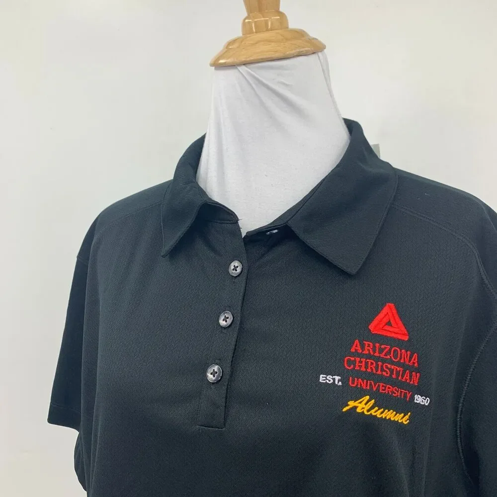 Nike Arizona Christian University Polo Shirt Womens XXL Black Performance Golf
